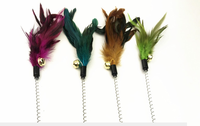 Jouet canne à pêche en métal pour chat, mélange interactif de couleurs, jeu pour animaux de compagnie, vente en gros,