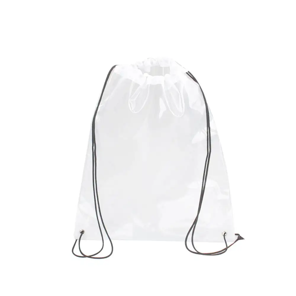 Promocional de PVC transparente cordón mochila bolsas