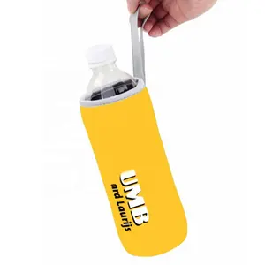 Refroidisseur de bouteille en néoprène avec Logo personnalisé imprimé, 1 pièce, bon marché, avec lanière