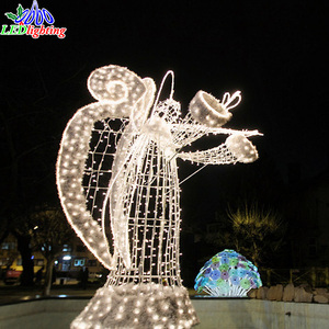 Haute qualité <span class=keywords><strong>lumineux</strong></span> en plein air décorations <span class=keywords><strong>de</strong></span> <span class=keywords><strong>noël</strong></span> 3d <span class=keywords><strong>ange</strong></span> LED motif lumière - Product Image 4