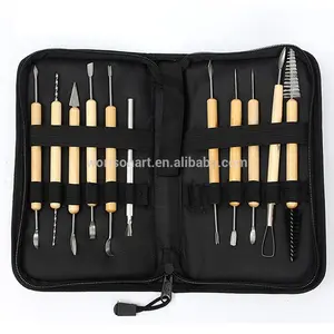 11Pcs Clay Sculpting Wax Carving Pottery Tools Shapers Ceramic Modeling Set With Black Bag For DIY Carving Sculpture Tool