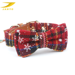 Collar de cuero con lazo para perro, elemento de Navidad exclusivo, superventas - Product Image 1