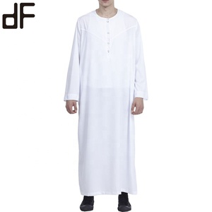 Groothandel Nieuwe Mode <span class=keywords><strong>Kuwait</strong></span> Stijl Heren Lange Thobe Jubah Islamitische Kleding In Polyester Effen Traditionele Moslim Accessoire - Product Image 2