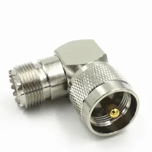 uhf male pl259 to uhf so239 female right angle adapter