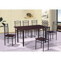 Juego de Comedor de 6 Sillas y 1 Mesa, Juego de Mesa de Comedor con Tapa de Melamina para Comedor, Muebles para el Hogar