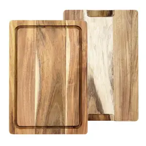 Premium Kleines japanisches Hartholz schneide brett und Holz schnitzerei Arbeits platte Block mit Tropf rillen Küche Melamin