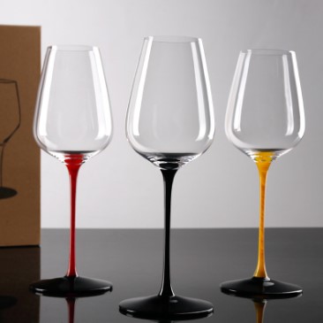 Haonai hand painted crystal wine goblet crystal wine glass stemmed wine glass cup