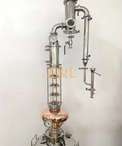 4 inch glass moonshine still alcohol distillation column with gin basket for vodka, whiskey, gin