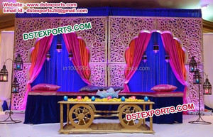 Scène de mariage musulman Nayab Jharokha, Décoration de scène de Walima musulmane, Scènes de Sangeet pour mariage, Fabricant de décorations événementielles au Canada - Product Image 6