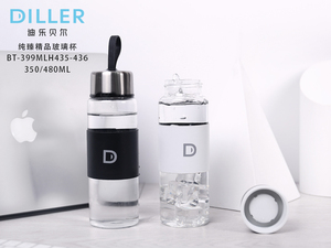 Productos ecológicos de boca ancha llanura de vidrio de borosilicato libre de BPA botella de agua al aire libre - Product Image 3