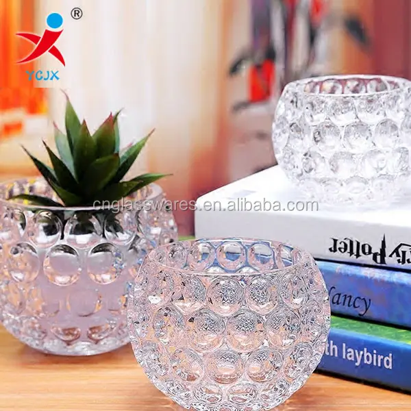 Vas Kaca Kristal dan Bentuk Bulat, Pot Bunga Hidroponik Tebal Bola Kristal Mode Modern Eropa