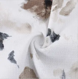 الاثنيه نمط القطن/الكتان المطبوعة دوبي النسيج لباس المرأة قميص بروتيل السراويل المنسوجات الصين المورد مصنع الجملة