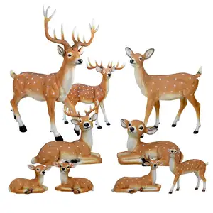 Life Size Outdoor Fiberglass/Resin Deer Buck Doe Statues