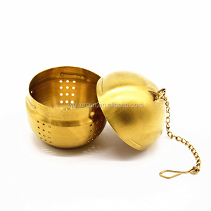 Colador Infusor de té de hojas sueltas, colador de acero inoxidable, fácil de abrir, chapado en oro - Product Image 2
