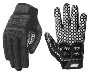 Gants de football Seibertron M.S.Z.Q-3 pour adultes, paume rembourrée, dos de la main flexible en TPR, protection contre les impacts pour receveur de football, adulte - Product Image 1
