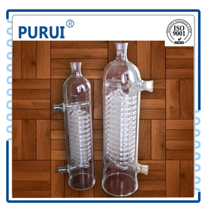 مكثف زجاجي للمختبرات مع أنبوب داخلي ملفوف من الشركة المصنعة مباشرة - Product Image 3