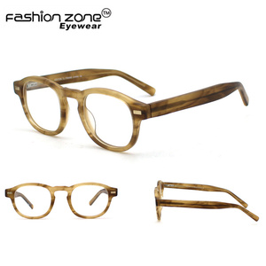 OEM <span class=keywords><strong>Lunettes</strong></span> optiques de <span class=keywords><strong>marque</strong></span> personnalisée, monture vintage à la française avec corne de buffle - Product Image 4