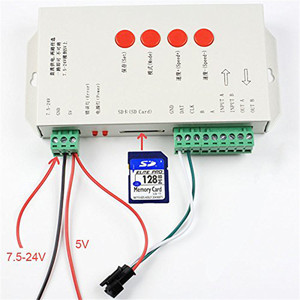 LED <span class=keywords><strong>T1000S</strong></span> 128 Carte SD Pixels Contrôleur DC5 ~ 24V, pour WS2801 WS2811 WS2812B LPD6803 LED 2048 bande lumière lampe - Product Image 1