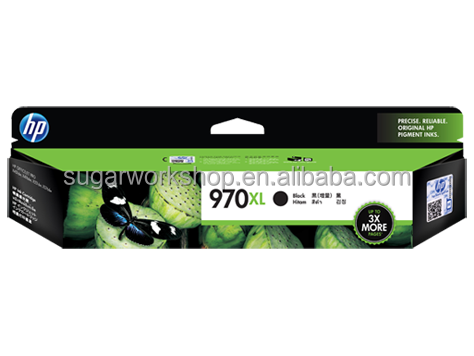 Genuine HP (970XL) CN625AA Full Black Inkjet Cartridge Compatible with OJ Pro X 451dw/476dw/551dw/576dw Bulk Pack Made Malaysia
