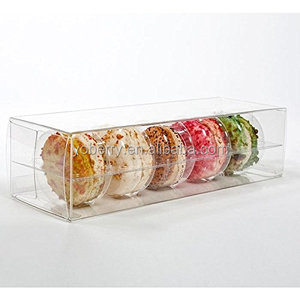 Wholesale 5pcs macaron packaging clear plastic macarons box