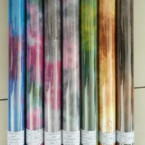 Renkli el yapımı buruşuk çiçek ambalaj kağıdı su geçirmez renkli geleneksel el boyama