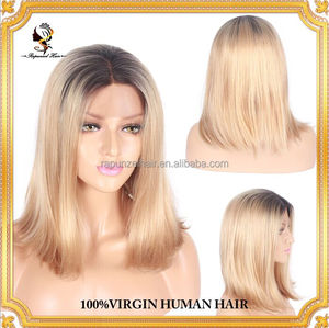 Perruque courte bob à dentelle frontale QDRapunzel, aspect naturel, synthétique, blonde ombrée, pour femmes, fibre résistante à la chaleur - Product Image 2
