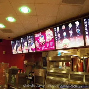 快餐店广告弹开铝LED菜单板灯箱