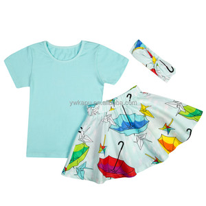 Set di <span class=keywords><strong>Abbigliamento</strong></span> per Bambine 2025 all'Ingrosso, Completo con Gonna Plissettata e Fascia per Capelli - Product Image 4