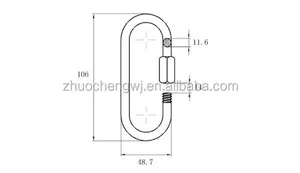 SS304 feder belasteter Haken Schnell verschluss Karabiner haken Ketten verbindungs glied