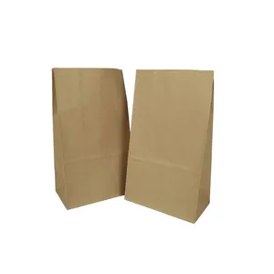 भूरे रंग के कागज बैग/पेपर बैग खाद्य पैकिंग के लिए/ब्राउन क्राफ्ट पेपर दूर ले बैग