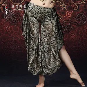 Tribale Danza Del Ventre Vestiti Della Banda Pantaloni Gypsy Dance Pantaloni Svasati Delle Donne Danza Del Ventre Swirl Stampato Pantaloni