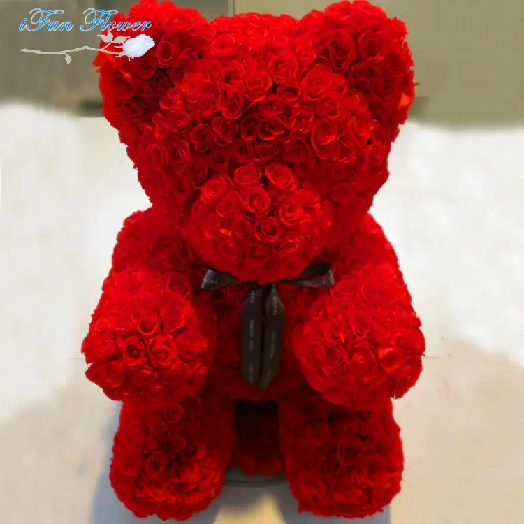 Popular and Premium wholesale preserved heart bear shape roses for gift OEM available