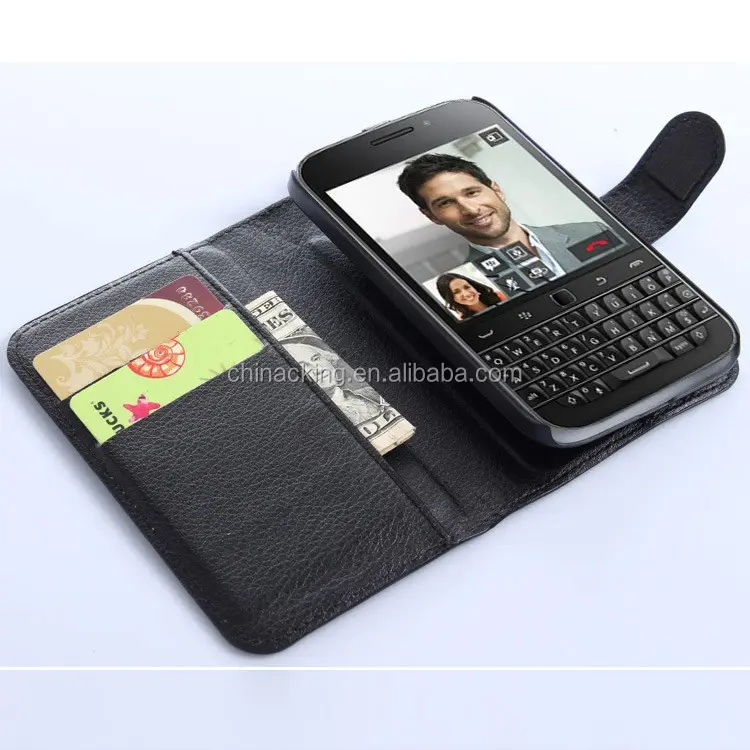 magnetico flip book titolare pu coprire caso per blackberry Q20