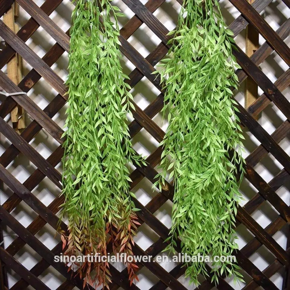Real touch weeping villow artificial green plants for outdoor hanging vine realtouch