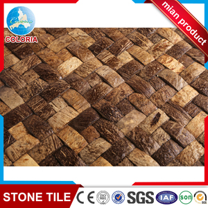 Mosaico <span class=keywords><strong>cuadrado</strong></span> de cáscara de coco pulido marrón Natrual - Product Image 2
