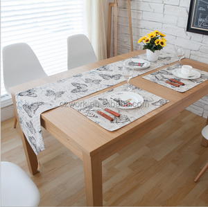 Haute qualité imprimé promotionnel coton <span class=keywords><strong>lin</strong></span> <span class=keywords><strong>chemin</strong></span> de <span class=keywords><strong>table</strong></span> - Product Image 1