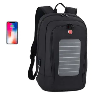 Wholesale Custom Multi-function Waterproof Travel School Hiking Smart Solar Panel Backpack with USB Charger