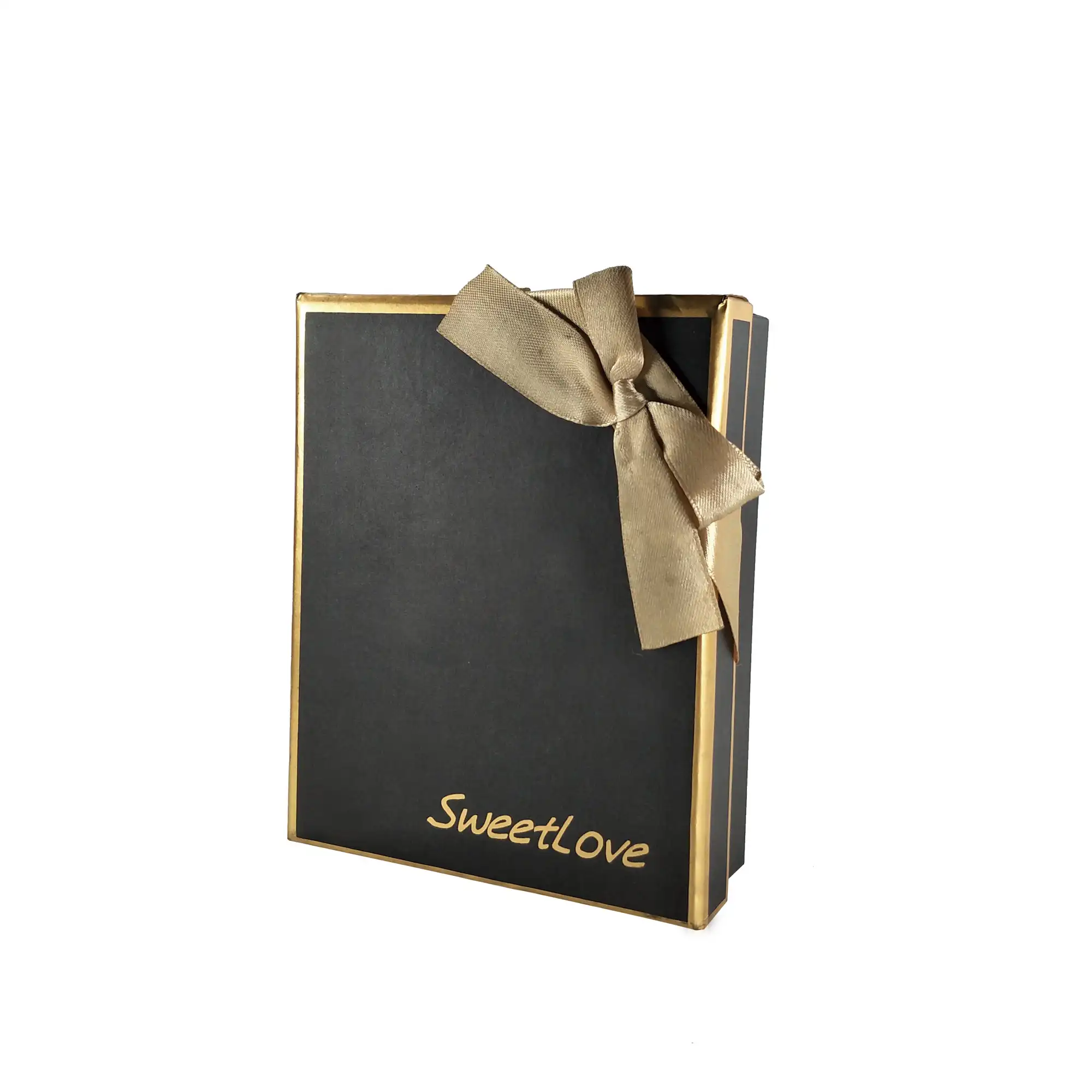 Emballage de chocolat fait à la main, boîte-cadeau en papier avec plateau en carton doré