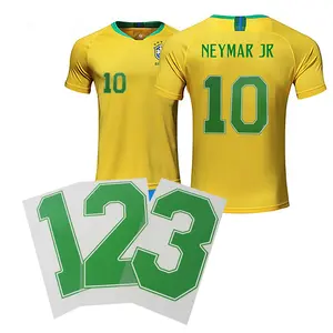 Qingyi custom heat transfer numbers and letters for soccer jersey