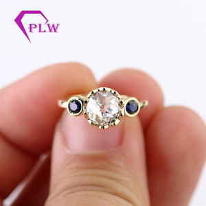 Provence venta caliente 3 Stone Moissanite Diamond Crown anillo 2Carat oro blanco anillo para dedo - Product Image 6