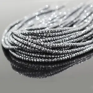 AA Grade Natural Rondelle Faceted Hematite Beads