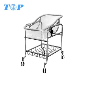 TOP-M1048 Hospital Stainless Steel Medical Baby Trolley Bed