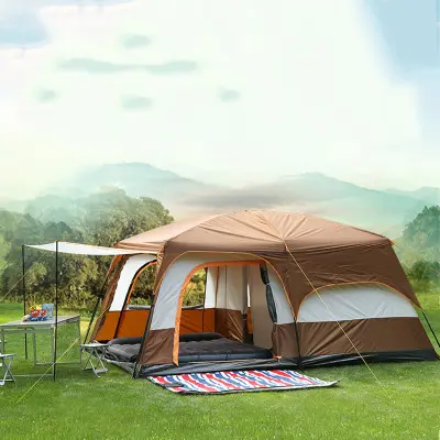 Большая походная палатка на 8-10 человек, водонепроницаемая дорожная палатка большого размера с 2 спальнями, семейная палатка для кемпинга на открытом воздухе