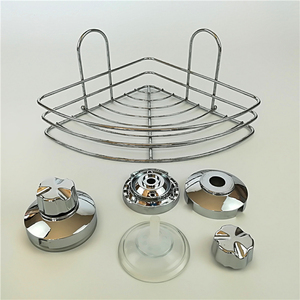 Étagère murale de salle de bains, étagère d'angle de <span class=keywords><strong>douche</strong></span> en fil métallique chromé, de haute qualité, 1 pièce - Product Image 6