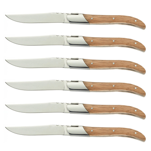 Ensemble de 6 couteaux à steak style laguna avec manche en bois, <span class=keywords><strong>fabricant</strong></span> chinois - Product Image 4
