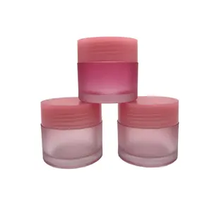 20ml pembe kırmızı lüks buzlu plastik kozmetik yüz kremi kapaklı kavanoz/boş temizle krem konteyner ambalaj kavanozlar
