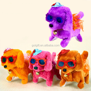 Özel Oyuncak köpek aydınlık gözler gözlük şapka elektrikli geri tasma köpek doll peluş oyuncaklar - Product Image 3