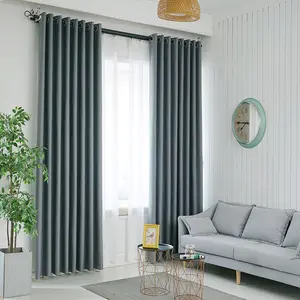 Best Selling Products soild blackout Curtains,For Home poly linen Fabric Curtain /