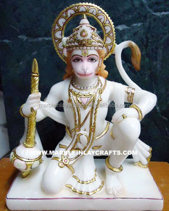 White Marble Hanuman Statue - Product Image 1