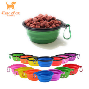 Tigela de plástico para animais de estimação, tigela de silicone dobrável com mosquetão para lavar louça - Product Image 3